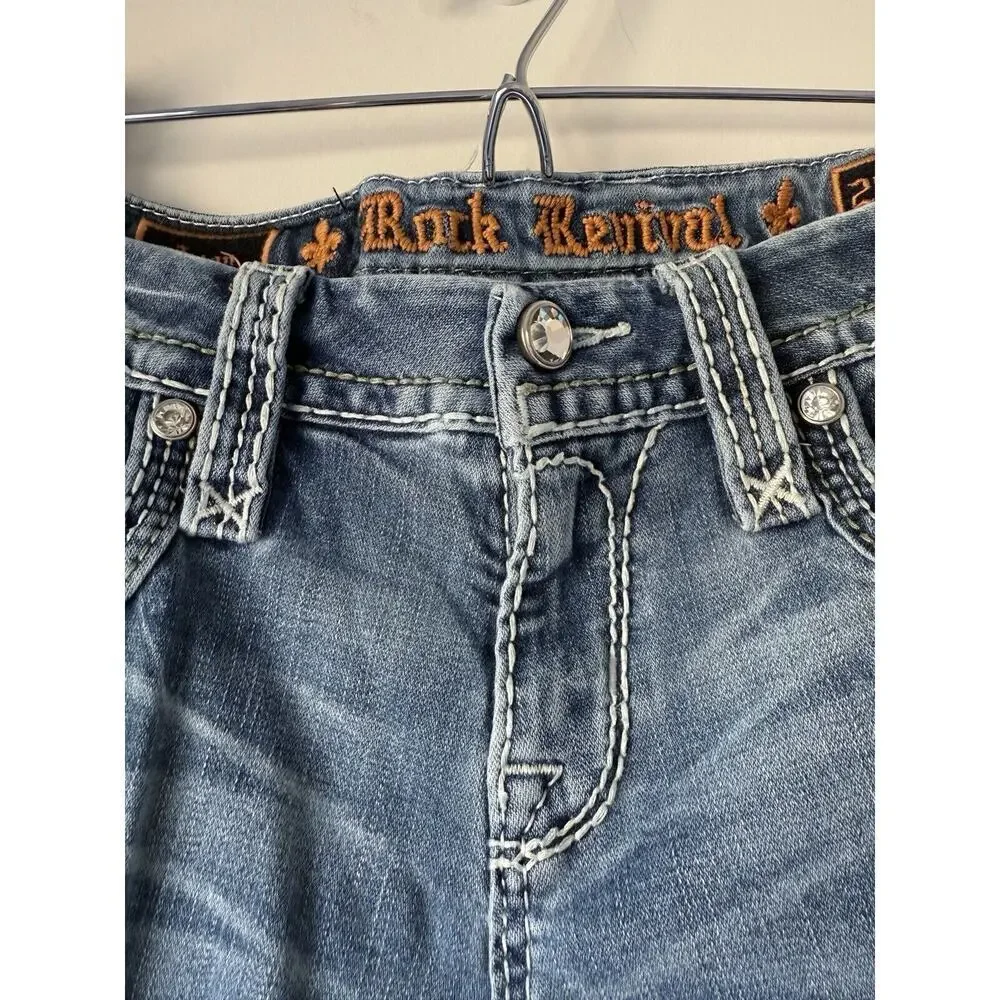 Rock Revival Jeans Women’s 26 blue easy boot lyon festival rodeo western cowgirl - Picture 4 of 12